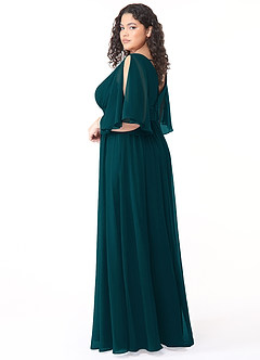 Azazie Temeka Bridesmaid Dresses Pine A-Line Ruched Chiffon Dress image10