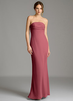 Azazie Ailanie Bridesmaid Dresses Merlot Mermaid Strapless Chiffon Dress image1