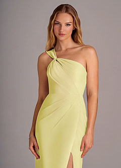 Azazie Tatianna Brautjungfernkleider Etui One-Shoulder Chiffon Kleid Zitronensorbet image6