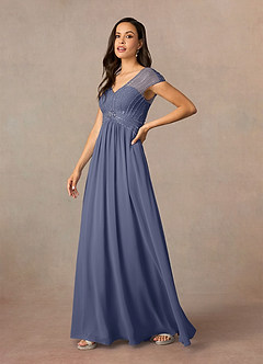 Azazie Star Mother of the Bride Dresses Stormy A-Line V-Neck sequins Chiffon Dress image2