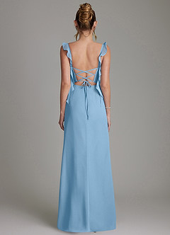 Azazie Jessamine Bridesmaid Dresses Steel Blue Mermaid Corset Chiffon Dress image7