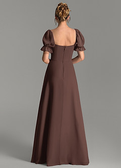 Azazie Jaden Bridesmaid Dresses Ganache A-Line with Pockets Chiffon Dress image4