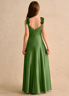 Azazie Rosita Girls Formal Flower Girl Klänningar Klä A-Line i Stretch Satin Plisserad image5