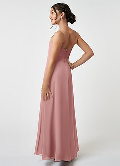 Azazie Collette Junior Dusty Rose A-Line Ruched Chiffon Dress image4