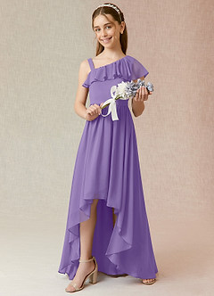 Azazie Mango Junior Tahiti A-Line Ruched Chiffon Dress image2