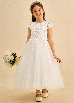 Azazie Sprinkle Flower Girl Klänningar Klä Balklänning i Spets image3