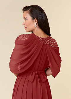 Azazie Olena Mother of the Bride Dresses Rust A-Line Sequins Chiffon Dress image6