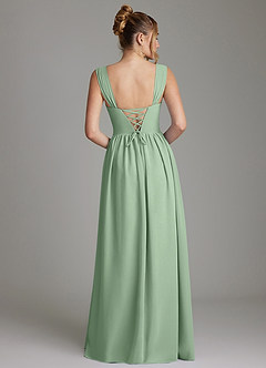 Azazie Caterina Bridesmaid Dresses Matcha A-Line Corset Chiffon Dress image6