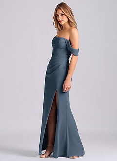 Azazie Joanne Final Sale Neptune Mermaid Off the Shoulder Chiffon Dress image3