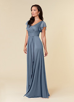 Azazie Reneya Mother of the Bride Dresses Twilight A-Line Pleated Mesh Dress image2