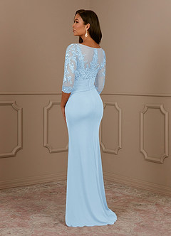 Azazie Fatemah Mother of the Bride Dresses Sky Blue Mermaid Scoop Lace Lace Dress image3