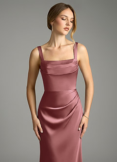 Azazie Alouette Bridesmaid Dresses Amethyst Mermaid Pleated Stretch Satin Dress image5