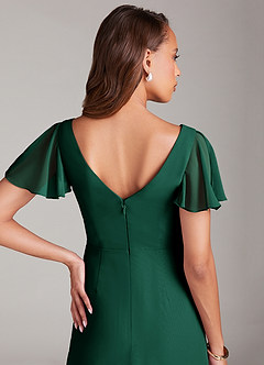 Azazie Soren Bridesmaid Dresses Emerald A-Line Ruched Chiffon Dress image7