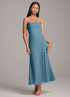 Azazie Saige Abiti da Damigella Abito Convertibile Tubino in Chiffon a Spalla Scoperta Bermuda image7