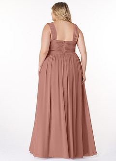 Azazie Zapheira Bridesmaid Dresses Cedar Rose A-Line Ruched Chiffon Dress image8