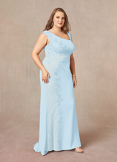 Azazie Juliane Mother of the Bride Dresses Sky Blue Mermaid Sequins Lace Dress image6