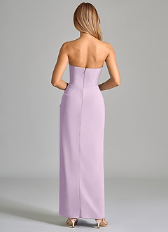 Azazie Anaïs Bridesmaid Dresses Frosted Lilac Sheath Strapless Chiffon Dress image2