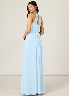 Azazie Sarah Bridesmaid Dresses Sky Blue Empire Pleated Chiffon Dress image5