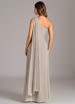 Azazie Tella Jurken voor bruidsmeisjes Jurk van Chiffon met A-lijn One-shoulder Vorst image6