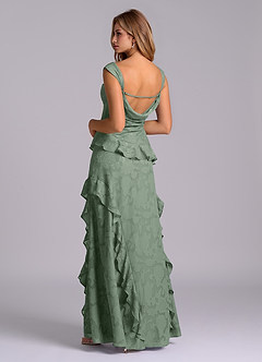 Azazie Sloane Bridesmaid Dresses Matcha A-Line Sweetheart Neckline Floral Burnout Dress image2