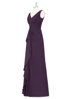 Azazie Julianna Bridesmaid Dresses Plum A-Line Chiffon Dress image8