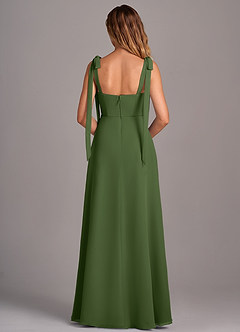 Azazie Debra Bridesmaid Dresses Olive A-Line with Pockets Chiffon Convertible Dress image3