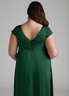 Azazie Allessia Maternity Bridesmaid Dresses A-Line Pleated Stretch Satin Floor-Length Dress image12