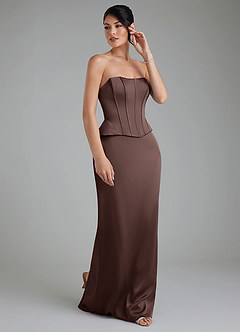Azazie River Bridesmaid Dresses Ganache Sheath Corset Stretch Satin Convertible Dress image5