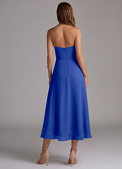 Azazie Wren Bridesmaid Dresses Royal Blue A-Line Strapless Chiffon Dress image2