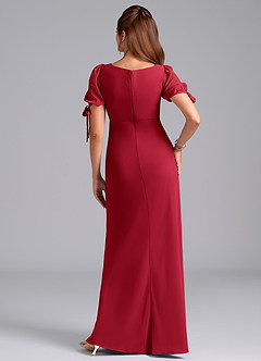 Azazie Pheby Bridesmaid Dresses Scarlet A-Line Pleated Chiffon Dress image6