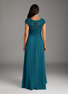 Azazie Irmeli Kleider für die Brautmutter A-Linie Spitze Chiffon Kleid Tintenblau image4