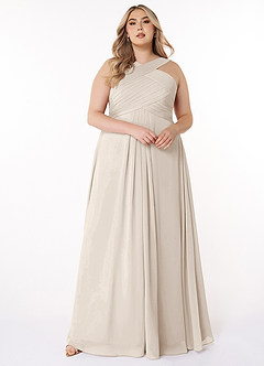 Azazie Kaleigh Bridesmaid Dresses White Alabaster A-Line Pleated Chiffon Dress image7