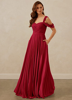 Christian Siriano Bridal for Azazie 1013 Bridesmaid Dresses Scarlet A-Line Off the Shoulder Chiffon Dress image1
