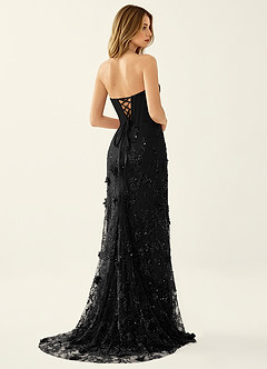 Iliana Black 3D Flower Beaded Corset Dress image2