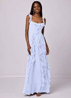 Barbie ♥ Azazie Bridesmaid Dresses Lavender A-Line with Pockets Chiffon Dress image3