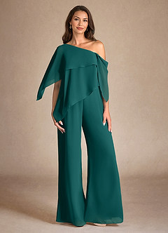 Azazie Halima vestidos de madre de la novia Vestido de Pavo Real de Gasa de Mono/Traje de pantalón con Corte Lateral image1