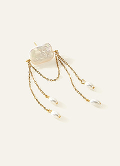 front Baroque Pearl Chandelier Earrings