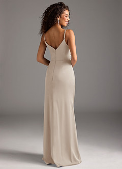 Azazie Deandra Robes de demoiselle d'honneur Robe Sirène en Satin extensible Plissée Givre image2