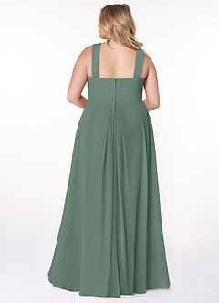 Azazie Kaleigh Bridesmaid Dresses Eucalyptus A-Line Pleated Chiffon Dress image8