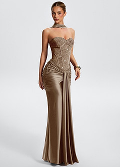 Vestido Champán Largo Quinley image6