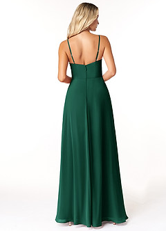 Azazie Moira Bridesmaid Dresses Emerald A-Line Scoop Chiffon Dress image3