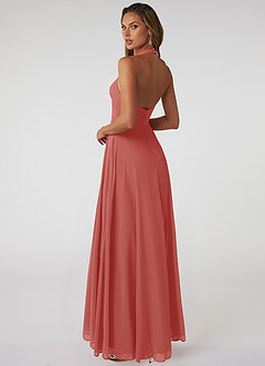 Azazie Tessie Jurken voor bruidsmeisjes Jurk van Chiffon met A-Lijn V-hals geplooid Antieke Roos image2