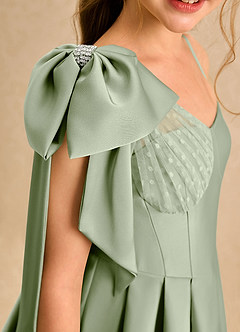 Azazie Beary Girls Formal Flower Girl Klänningar Klä A-Line i Matt satäng Ena axeln image7