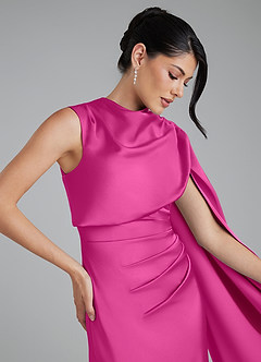 Azazie Taj Brudtärnklänningar Klänning av Sjöjungfru i Stretch Satin Korsett Fuchsia image3