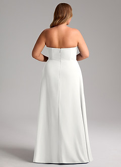 Azazie Wren Bridesmaid Dresses White A-Line Side Slit Chiffon Convertible Dress image14