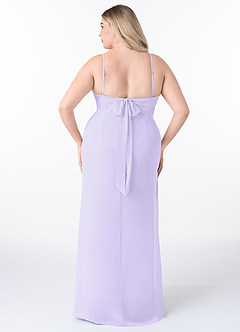 Azazie Mai Brautjungfernkleider Etui Plissee Chiffon Kleid Flieder image8
