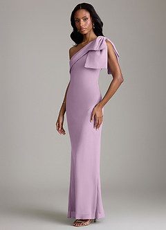 Azazie Yuanna Bridesmaid Dresses Wisteria Mermaid One Shoulder Chiffon Dress image5