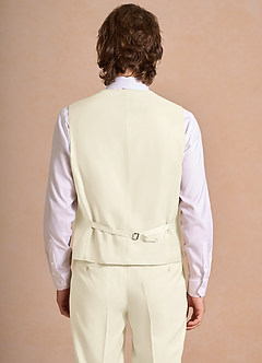 front James Ivory Structured Stretch Suit Vest