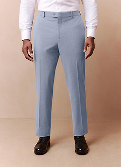 front Savile Light Blue Wool Blend Dress Pants