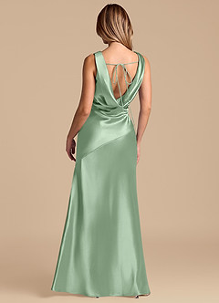 Azazie Rylina 신부 들러리 드레스 인어 메탈릭 새틴 바닥 길이 드레스 image6